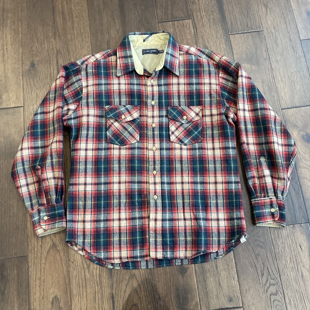 Winterweights by Van Heusen Men's Long Sleeve Flannel Shirt XL Pocketed